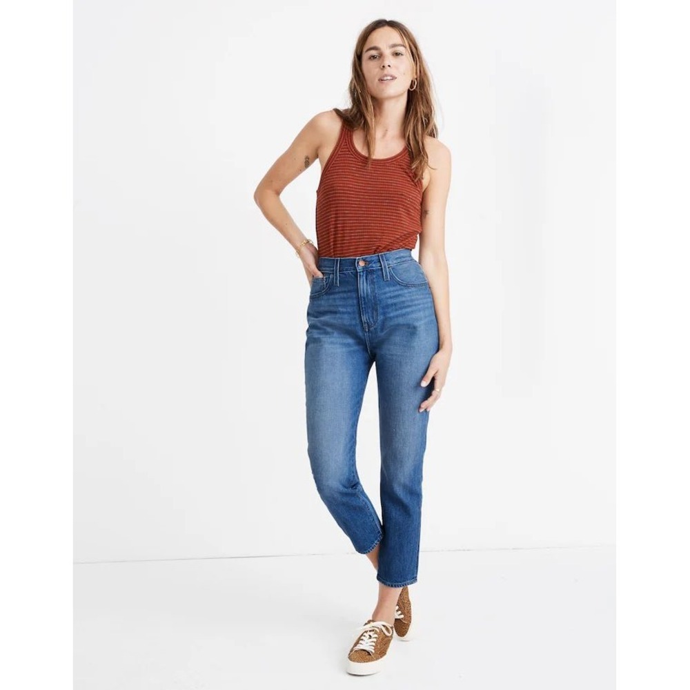 Madewell The Momjean‎ High Rise Tapered Leg Blue Denim Jeans Size 26